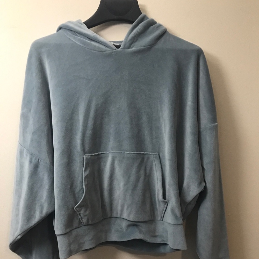 American Eagle Cozy Ever Arter Velour Hooded Sweatshirt S - Picture 4 of 6